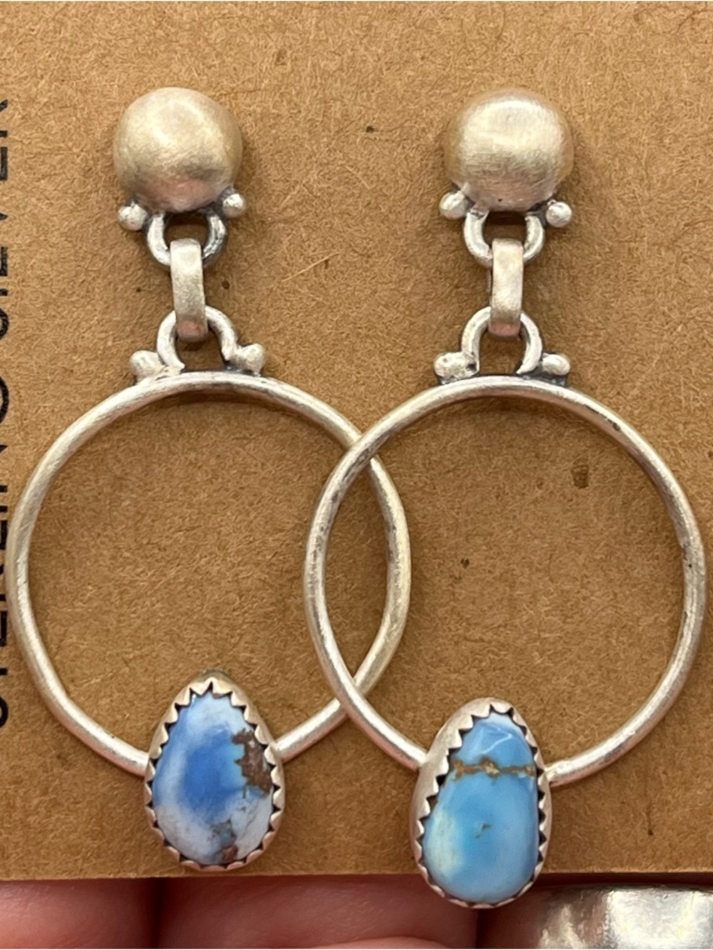 Golden Hills Turquoise Sterling Silver 1.5 Inch Drop Earrings